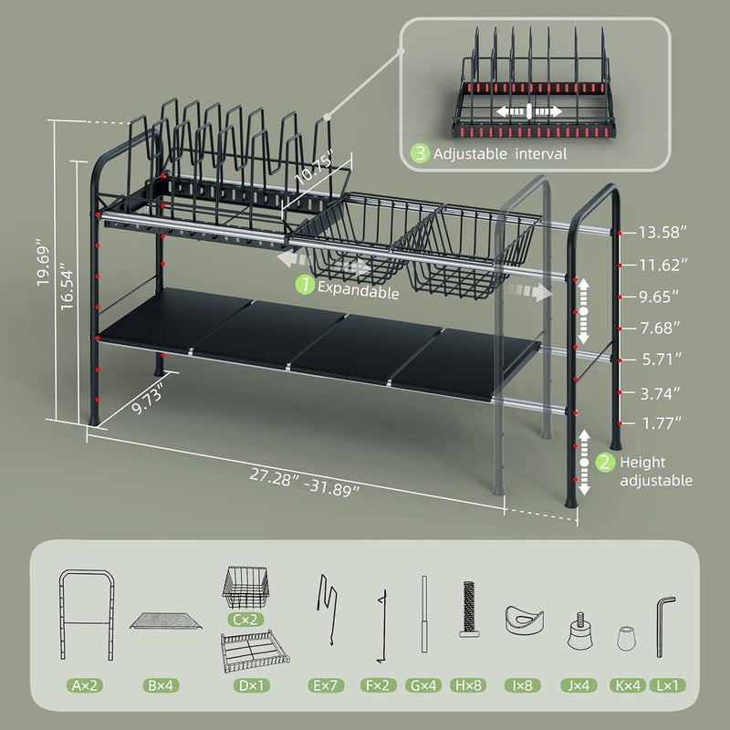 NETEL Adjustable Under Sink Organizers and Storage,Pots and Pans Organizer Under Kitchen Cabinet,Pan Lid Organizers inside Cabinet,Expandable Cabinet Storage Shelf with Pan Rack and 7 Dividers - Image 2